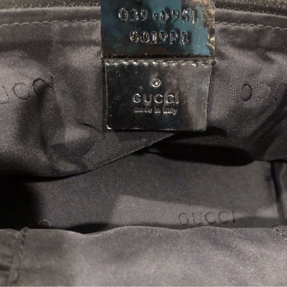 GUCCI Black Nylon Toiletry Case Shaving Bag with Leather Top Handle NWOT - Picture 7 of 17